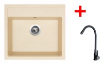 Sinks SOLO 560 Sahara + ELASTA černá matná