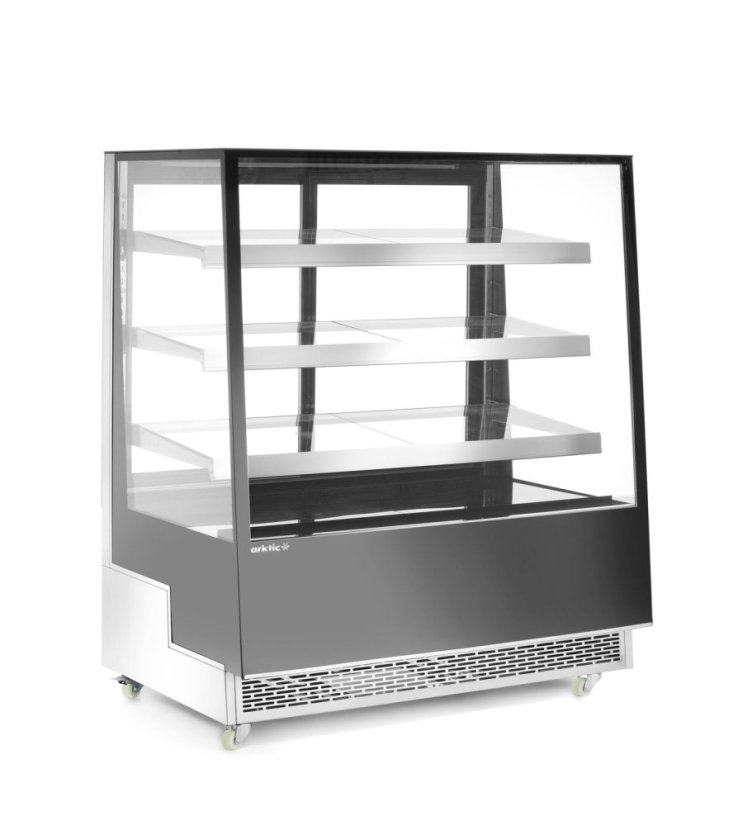 Vitrína se 3 policemi, Arktic, Černá, 230V/490W, 833x1200x(H)1460mm