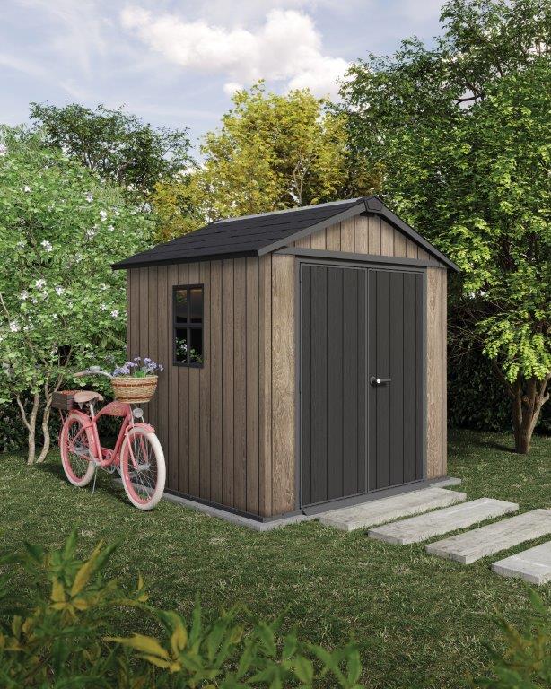 Zahradní domek Keter Apex 7,5 x 7 Ashwood, s podlahou