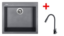 Sinks CUBE 560 Titanium + ELASTA S černá matná