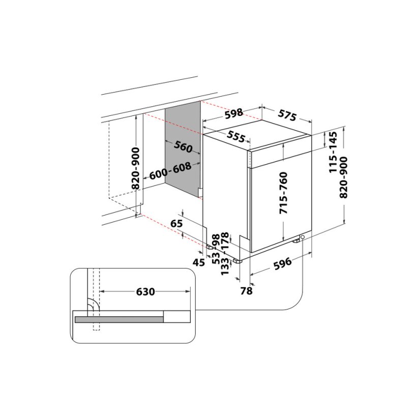 Vestavná myčka nádobí Whirlpool WH7PC15B4M60