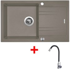 Sinks LINEA 780 XC Truffle + Elasta nerez/černá