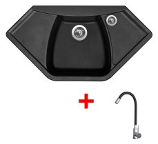 Sinks NAIKY 980 Pureblack + Elasta nerez/černá