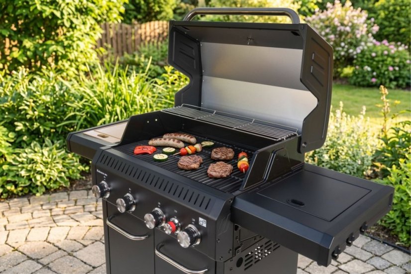 Plynový gril G21 Alabama Black BBQ Premium Line, 5 hořáků + zdarma redukční ventil