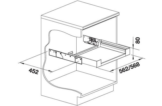 BLANCO Flat Drawer 60 P - pro výsuvná dvířka
