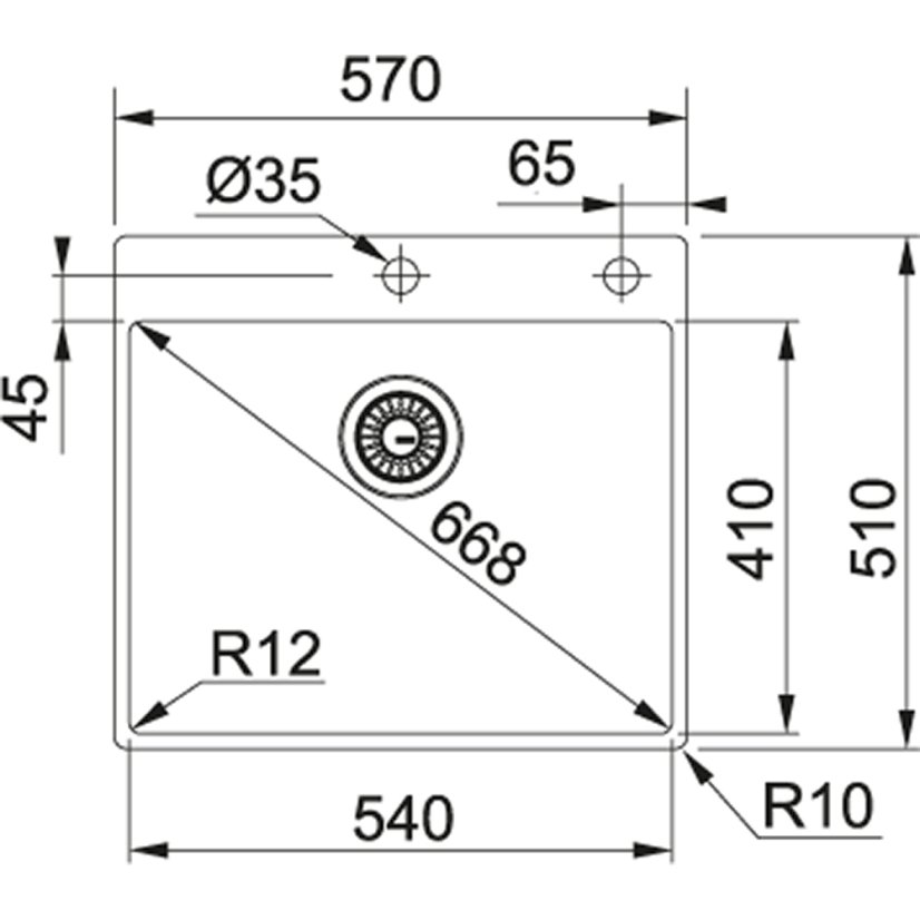 Franke BXX 210/610-54 TL nerez Box