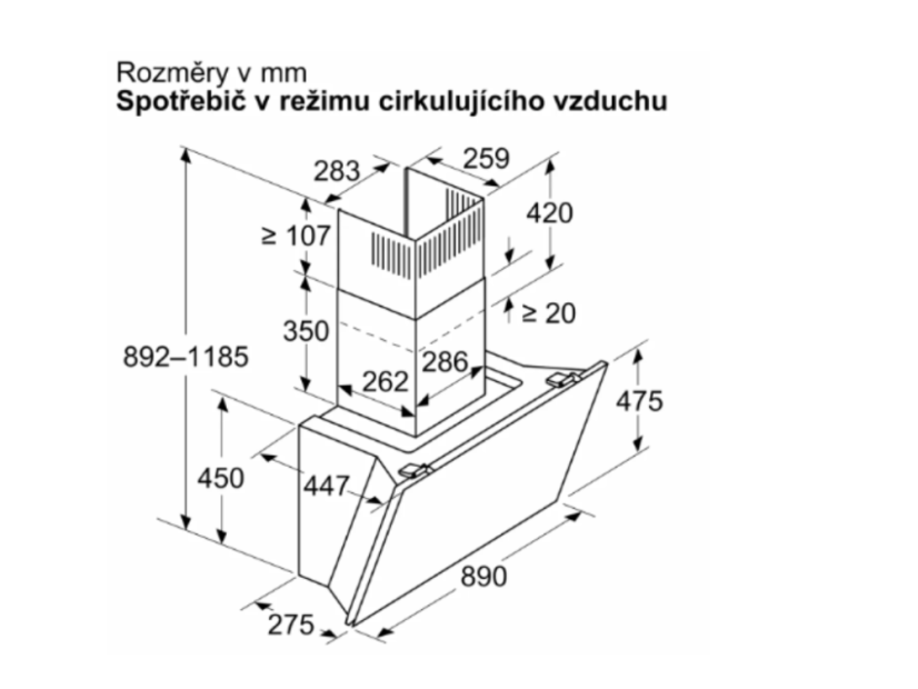 Komínová digestoř Siemens LC91KLT60