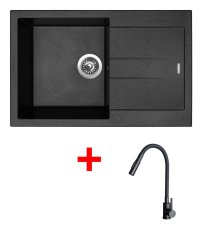 Sinks AMANDA 780 Metalblack + ELASTA S černá matná