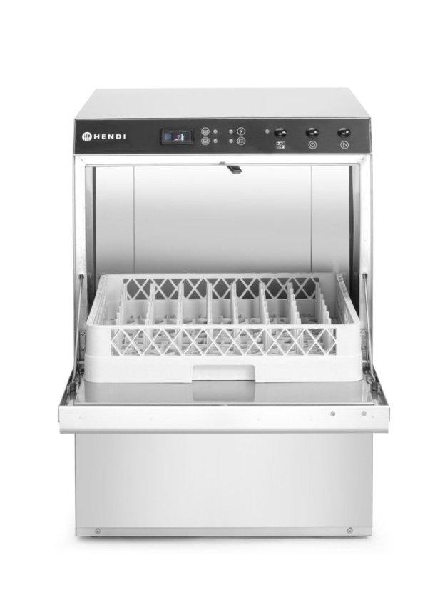 Myčka nádobí HENDI, s dávkovačem mycího prostředku i vypouštěcím čerpadlem, 400V/4900W