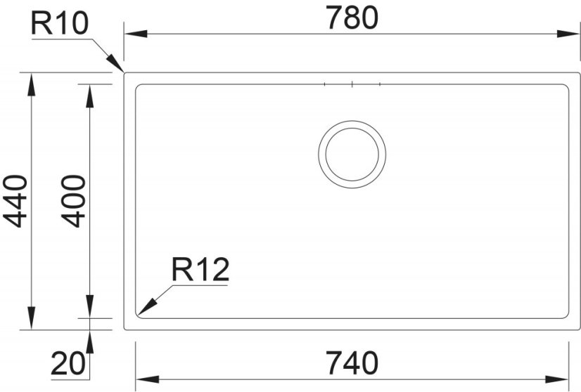 Sinks BOX 780 RO 1,0mm