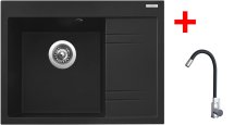 Sinks RIM 650 L Metalblack + Elasta nerez/černá