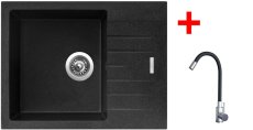 Sinks PERFECTO 650 Granblack + Elasta nerez/černá