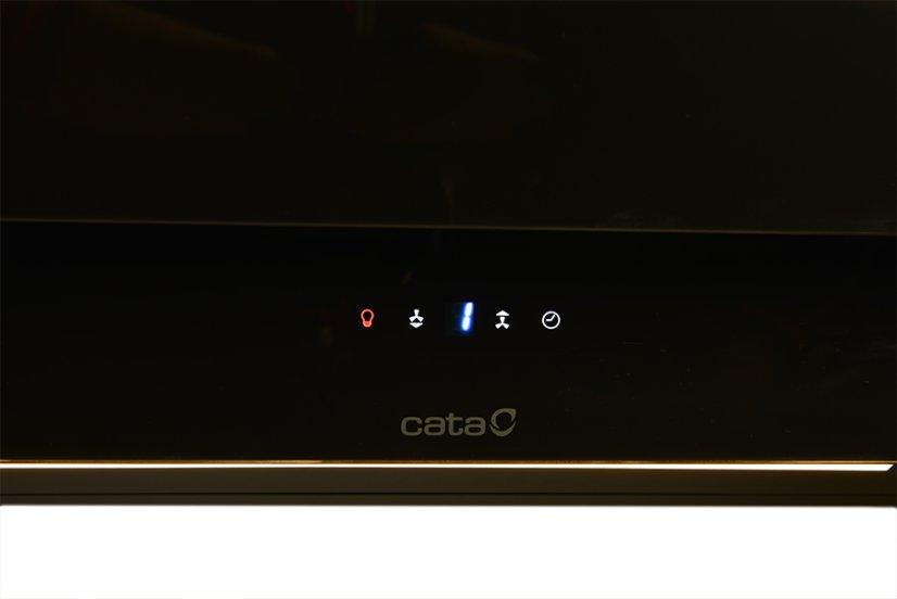 Komínová digestoř Cata JUNO GLASS TC Nerez Černé sklo 600