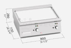 Elektr. grilovací plotna Bertos SE7FL8B-2/CPD