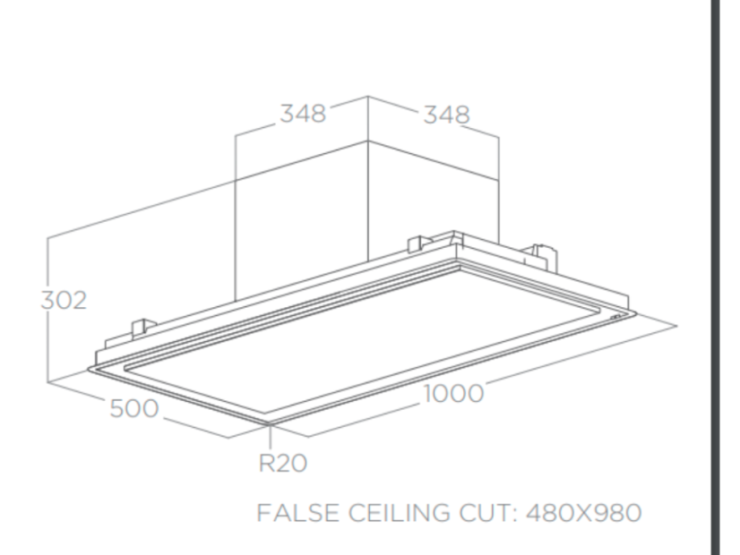 Vestavná digestoř Elica ILLUSION H30 BL MAT/A/100