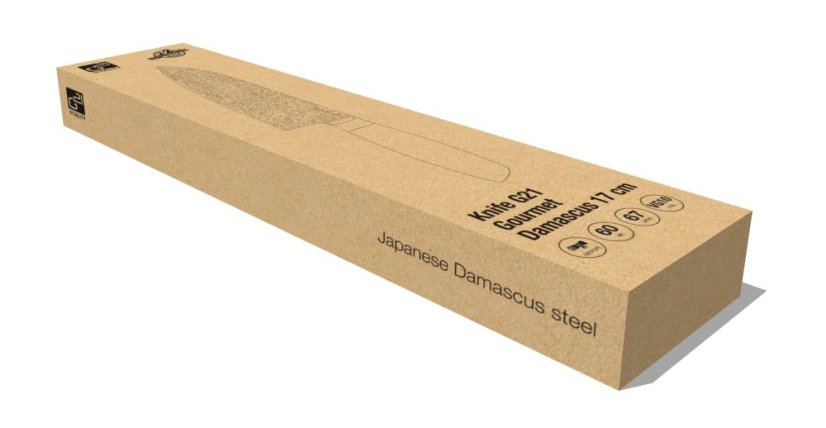 Nůž G21 Gourmet Damascus 17 cm, Santoku, rukojeť zebrawood