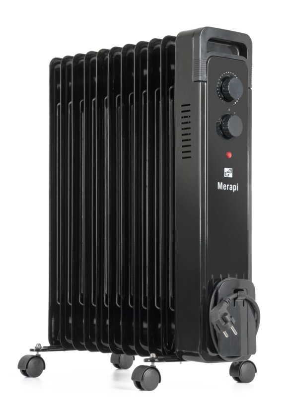 Olejový radiátor G21 Merapi černý, 11 žeber, 2500 W