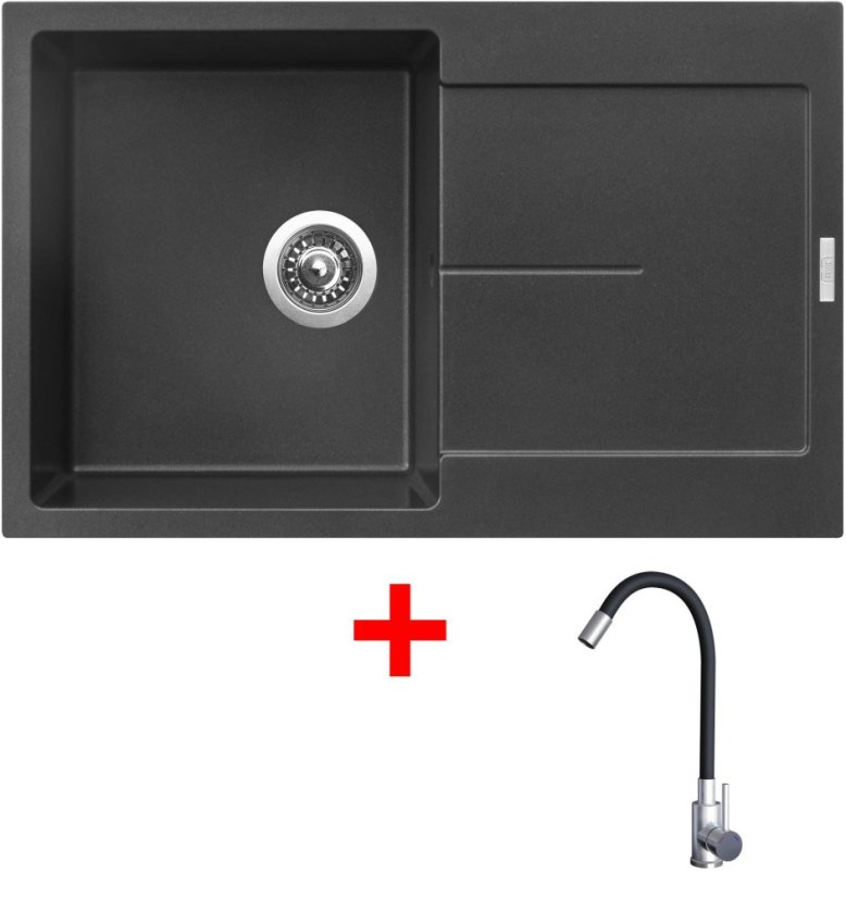 Sinks ULTIMA 790 Metalblack + Elasta nerez/černá Sinks ULTIMA 790 Metalblack + Elasta nerez/černá