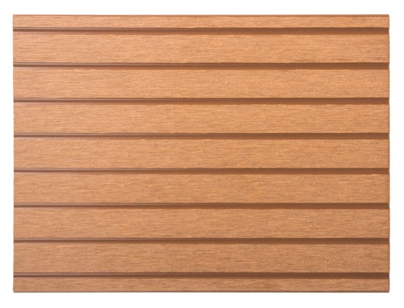 Terasové prkno G21 2,5 x 14,8 x 400 cm, Light Wood s kulatými výřezy, WPC