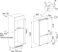 Vestavná chladnička Franke FCB 400 TNF NE E Bílá