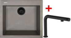 Sinks CUBE 560 BL Nanotruffle + COMFORTA Nanoblack