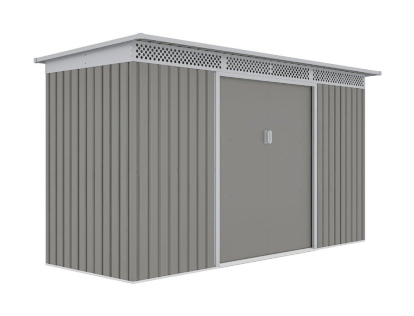 Zahradní domek G21 GRAH 483 - 340 x 142 cm, metalický šedý
