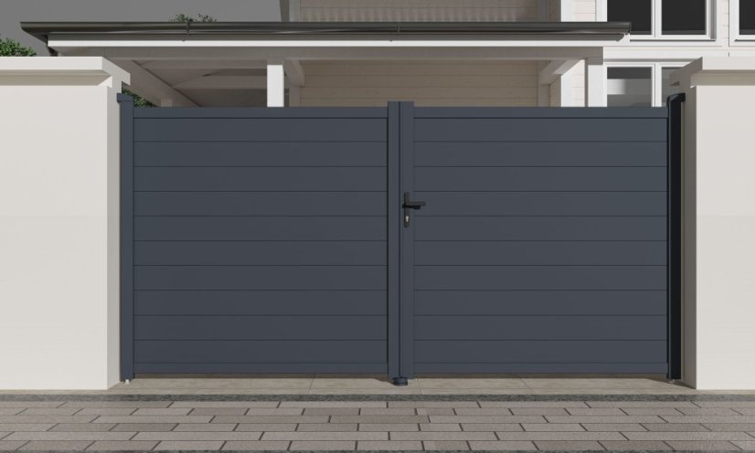 Brána G21 Orlando 350x173 cm dvoukřídlá, antracitová