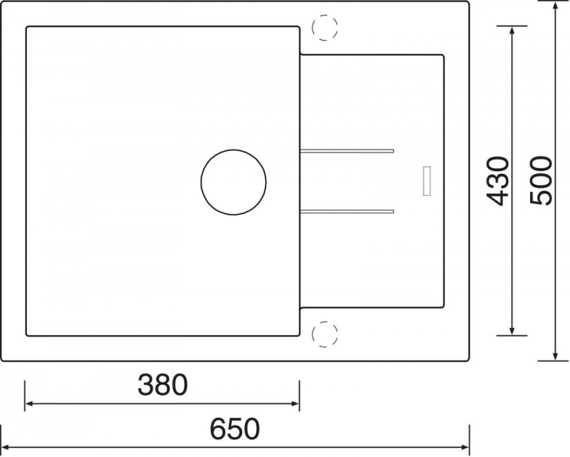 Sinks AMANDA 650 Pureblack