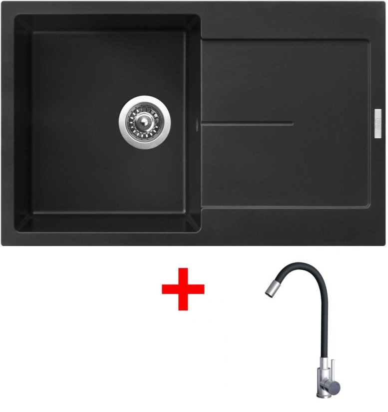 Sinks ULTIMA 790 Pureblack + Elasta nerez/černá Sinks ULTIMA 790 Pureblack + Elasta nerez/černá