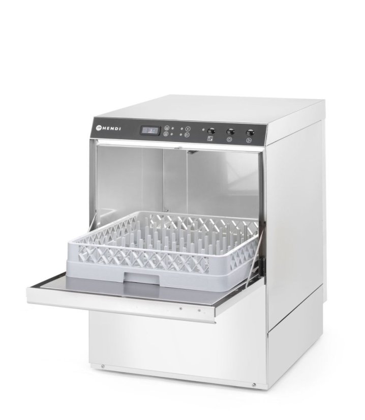 Myčka nádobí HENDI, s dávkovačem mycího prostředku i vypouštěcím čerpadlem, 400V/4900W
