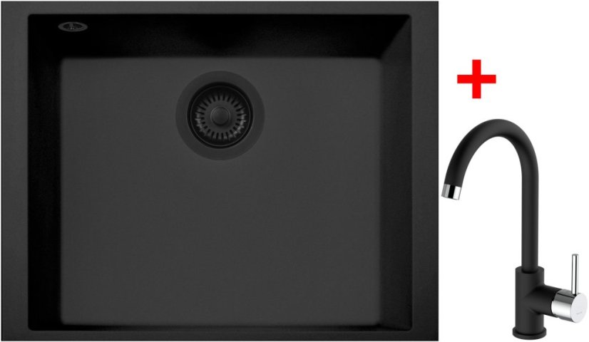 Sinks CUBE 490U BL Nanoblack + MIX 35 Nanoblack Sinks CUBE 490U BL Nanoblack + MIX 35 Nanoblack