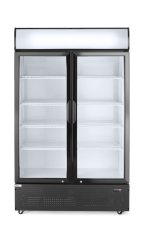 Barová chladnička s podsvíceným panelem, dvoudveřová, Arktic, 512L, Černá, 230V/510W, 1120x585x(H)1900mm