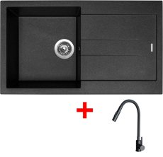 Sinks AMANDA 860 Metalblack + ELASTA S černá matná