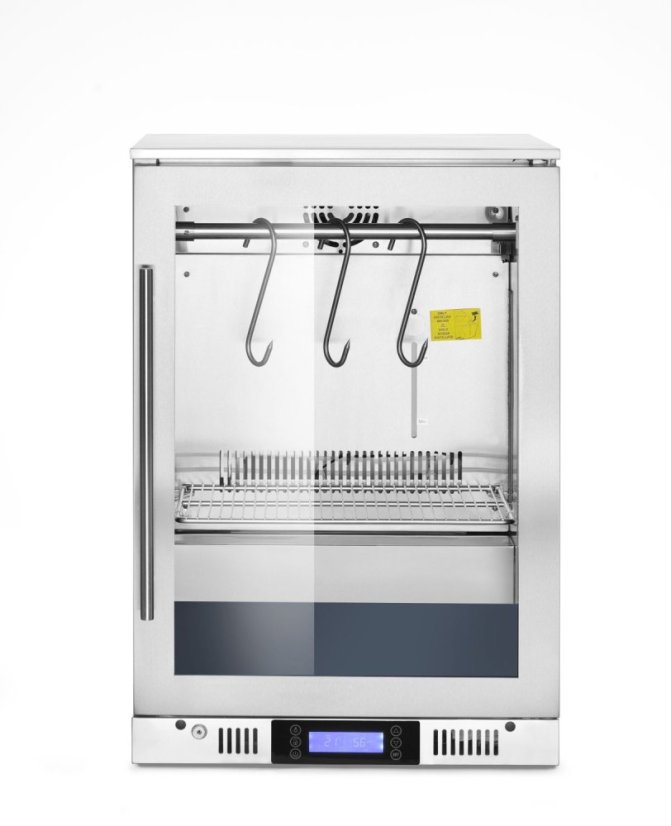 Skříň pro suché zrání masa, pod pracovní plochu., Arktic, 138L, Stříbrná, 230V/350W, 545x600x(H)900mm