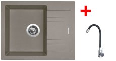 Sinks LINEA 600 Truffle + Elasta nerez/černá