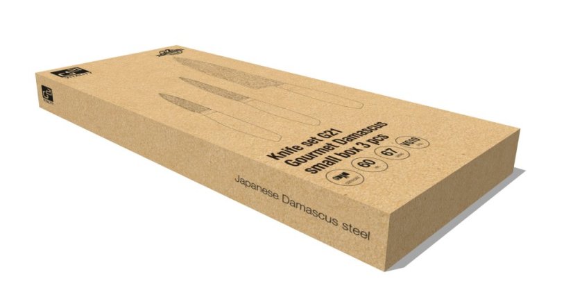 Sada nožů G21 Gourmet Damascus small box 3 ks, rukojeť zebrawood