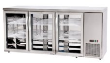 Chladicí barový pult, skleněné dveře, Arktic, 6 polic, 493L, Stříbrná, 230V/185W, 1826x631x(H)865mm