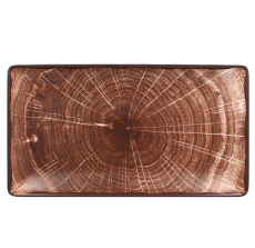 RAK Porcelain RAK Woodart talíř obdélný 33,5 × 18,1 cm – tmavě hnědá | RAK-WDEDRG33OB