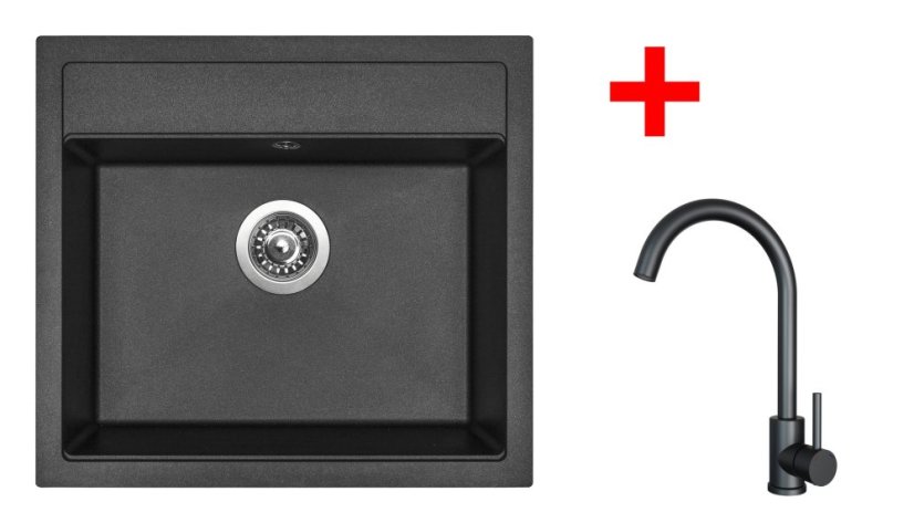 Sinks SOLO 560 Metalblack + ARCO černá matná Sinks SOLO 560 Metalblack + ARCO černá matná