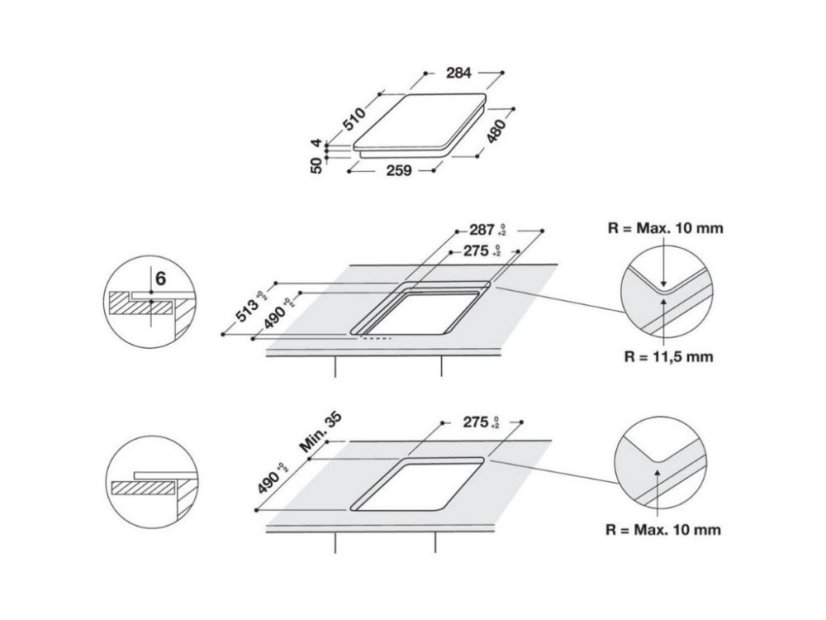 Domino varná deska Whirlpool WSQ0530NE