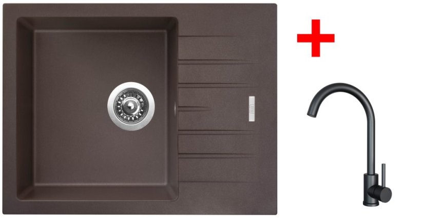 Sinks PERFECTO 650 Marone + ARCO černá matná Sinks PERFECTO 650 Marone + ARCO černá matná