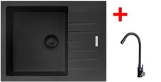 Sinks PERFECTO 650 BL Pureblack + ELASTA černá matná