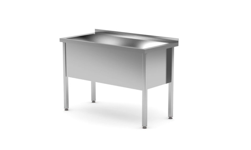 Stůl s žlábkem na jedno mytí, svařovaný, HENDI, Profi Line, 1200x600x(H)850mm Stůl s žlábkem na jedno mytí, svařovaný, HENDI, Profi Line, 1200x600x(H)850mm