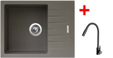 Sinks PERFECTO 650 Truffle + ELASTA S černá matná