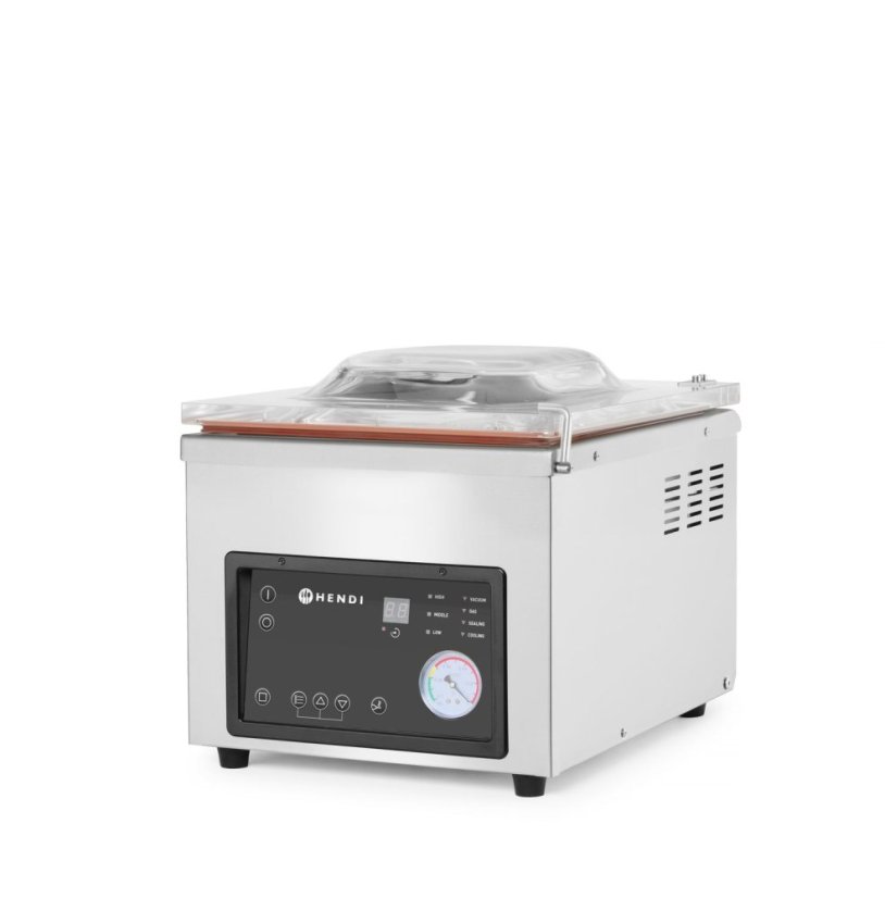 Zařízení na balení vakuové komory, HENDI, Profi Line, těsnicí lišta 260 mm, 230V/370W, 330x480x(H)360mm