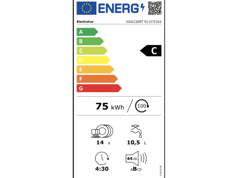 Vestavná myčka nádobí Electrolux E62LC200T