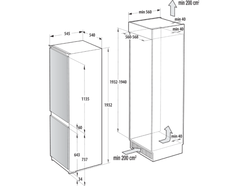 Vestavná chladnička Gorenje NRKI519E41
