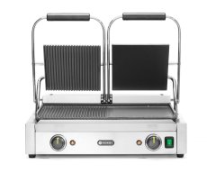 Kontaktní gril - double verze, HENDI, půlka hladká, půlka vroubkovaná, 230V/3600W, 570x375x(H)216mm