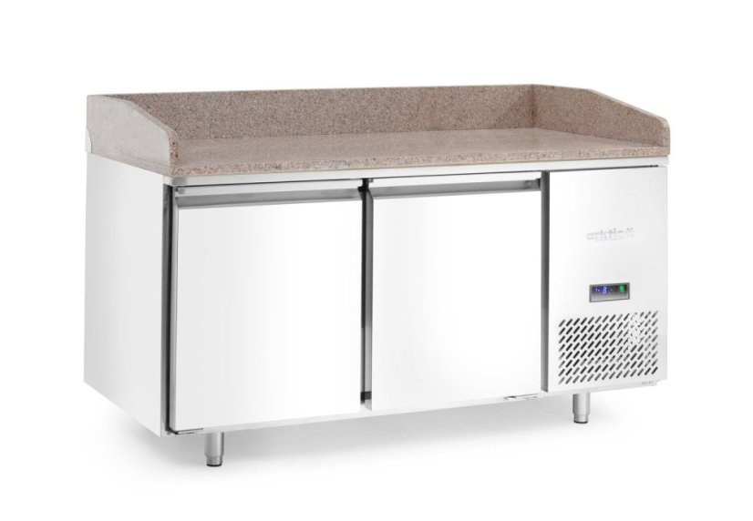 Pizza chladicí stůl s žulovou pracovní deskou, 2 dveře, Arktic, 250L, žula, 230V/250W, 800x1510x(H)1050mm