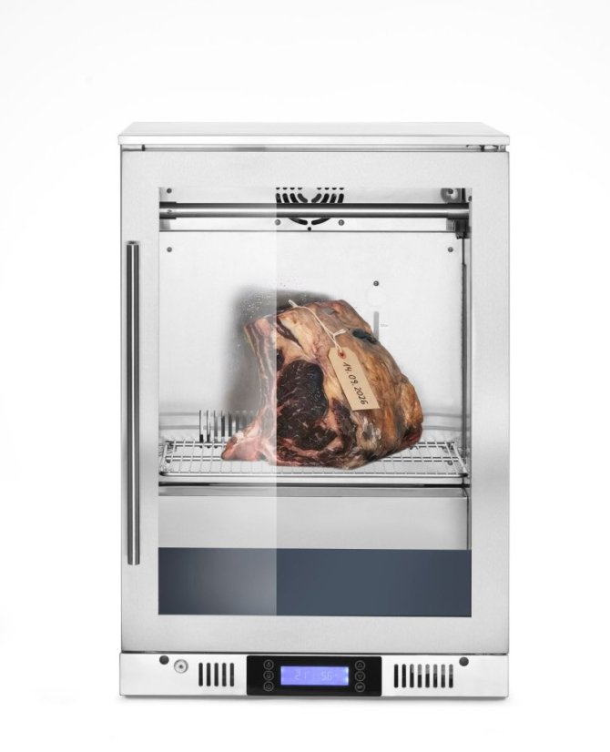 Skříň pro suché zrání masa, pod pracovní plochu., Arktic, 138L, Stříbrná, 230V/350W, 545x600x(H)900mm